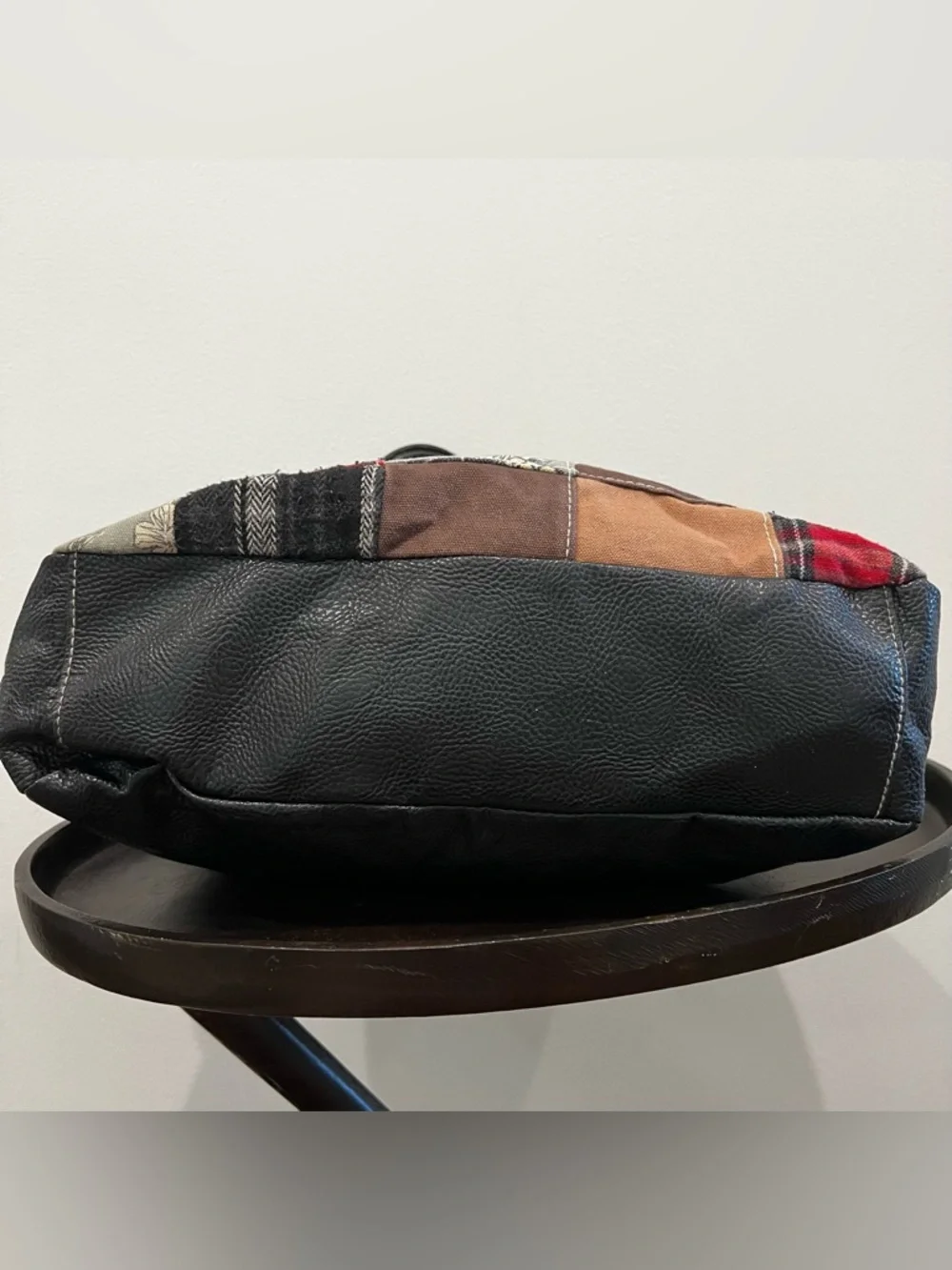 Patchwork Faux Leather Bag in Black and Red by WALL FLOWER WALLFLOWER